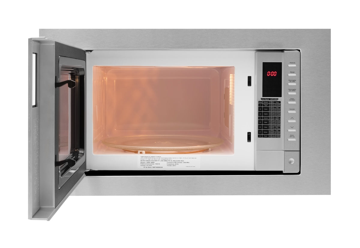 Kit Fischer de Embutir Forno Elétrico 48L Fit Line + Micro-ondas 25L Fit Line Inox 220V