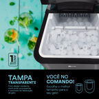Máquina de Gelo 15kg EOS Ice Compact EMG302T 220V