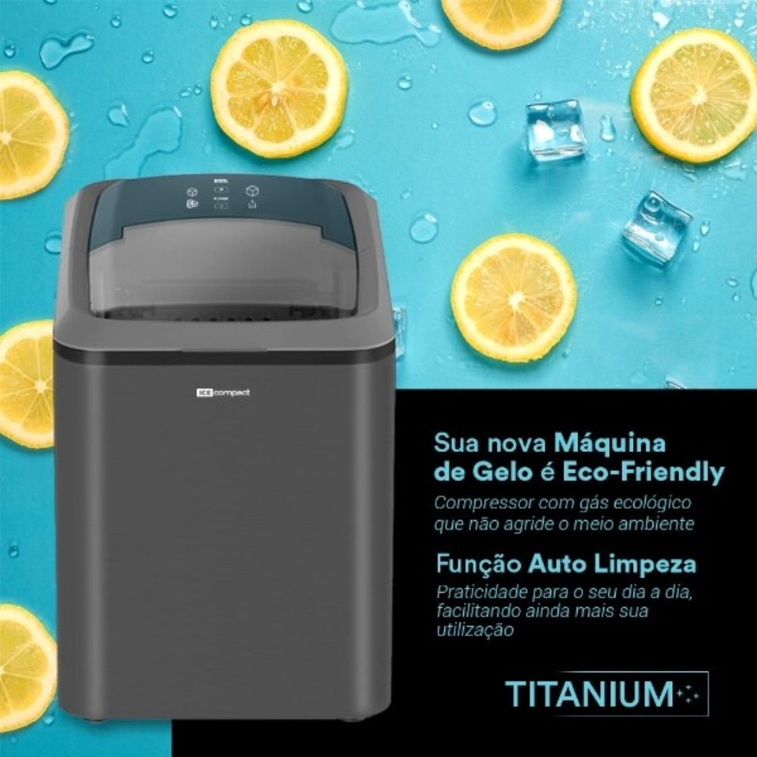 Máquina de Gelo 15kg EOS Ice Compact EMG302T 220V