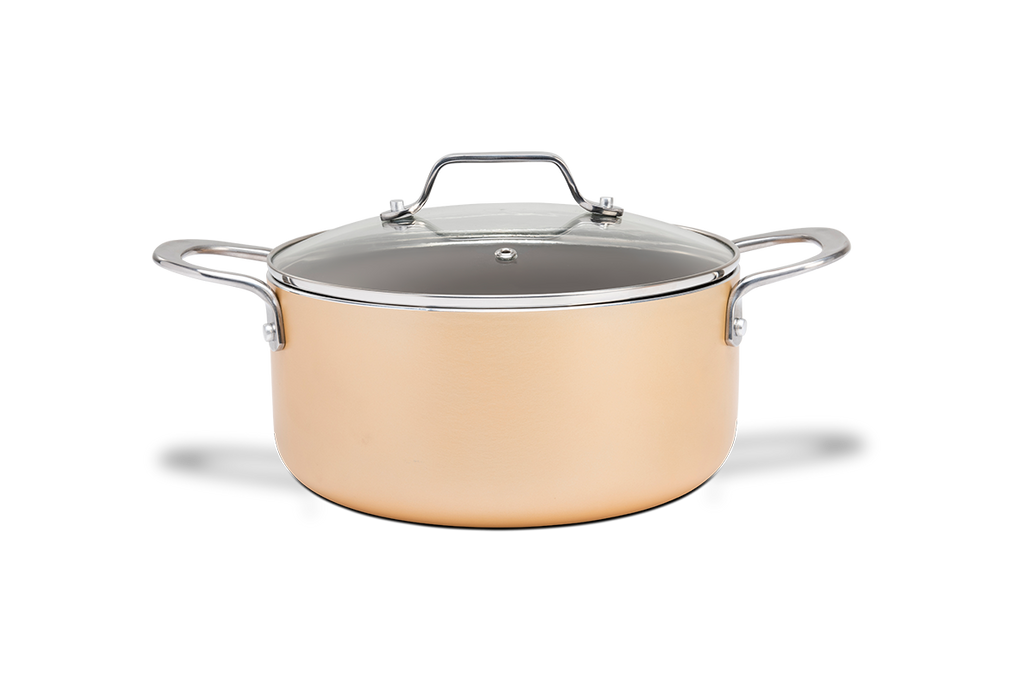 Jogo de Panelas Ceramic Life Brinox 4 peças Indução Life Coast Champanhe