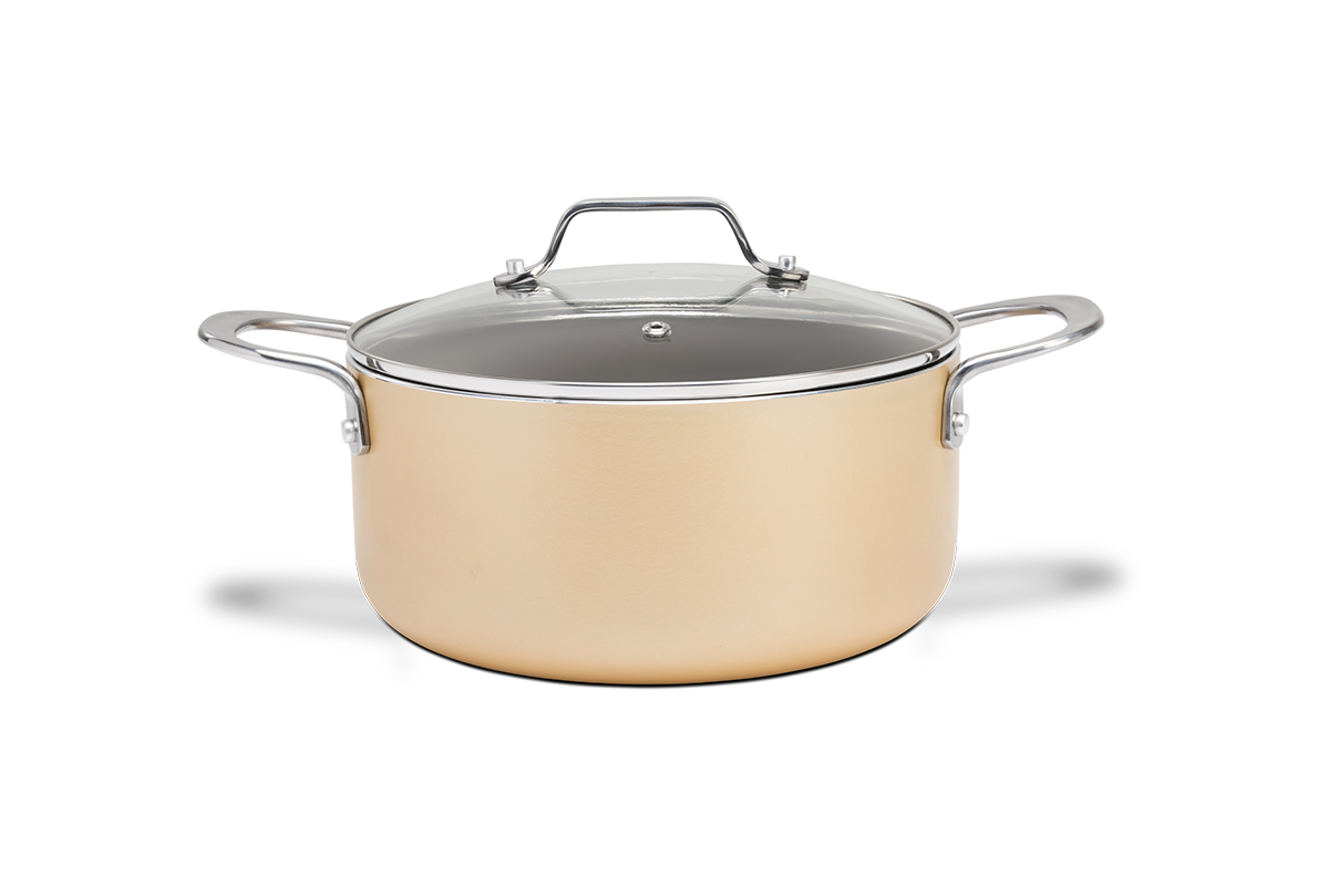 Jogo de Panelas Ceramic Life Brinox 4 peças Indução Life Coast Champanhe
