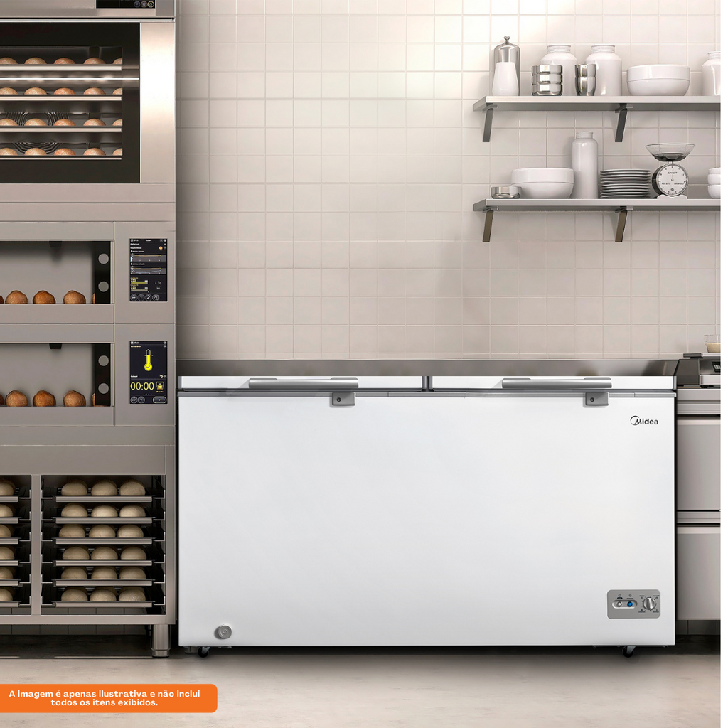 Freezer Horizontal Midea 362L 2 Tampas Branco 220V