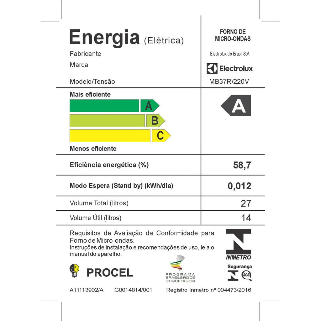 Micro-ondas Electrolux 27L Função Tira Odor Branco 220V