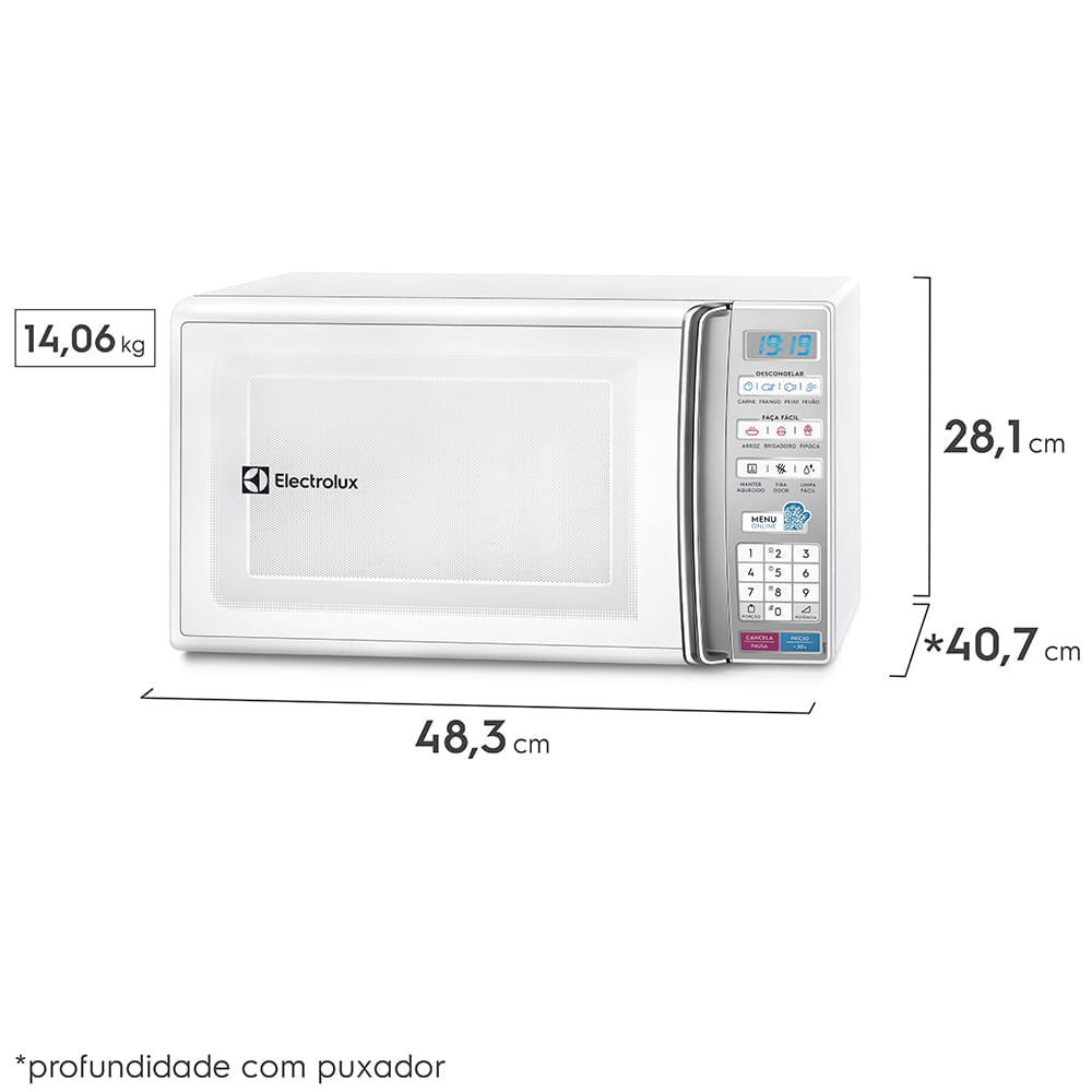 Micro-ondas Electrolux 27L Função Tira Odor Branco 220V