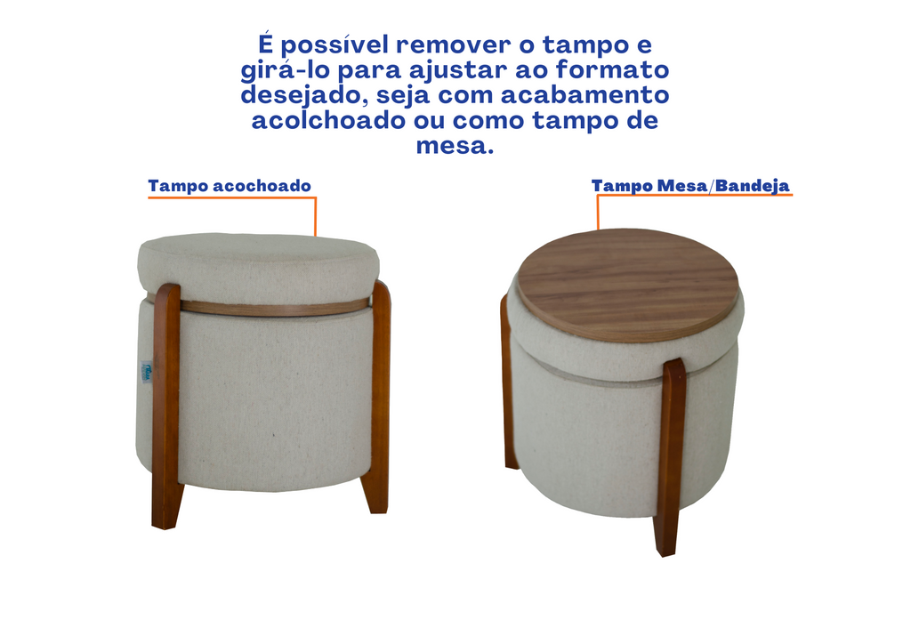 Puff Redondo Kukri Maramadan com Tampo Mesa Sat. Castor