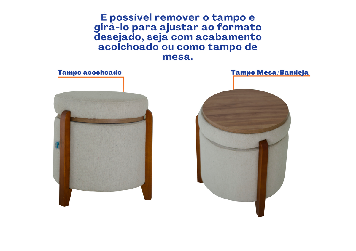 Puff Redondo Kukri Maramadan com Tampo Mesa Sat. Castor