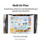 Refrigerador LG 660L 3 Portas French Door Inverse InstaView Inverter Água e Gelo na Porta Inox Black 220V