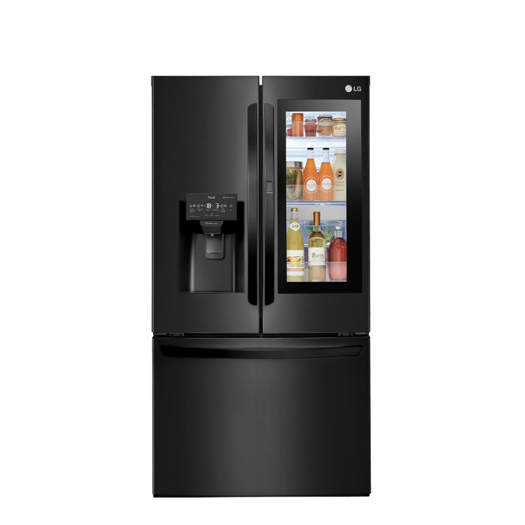 Refrigerador LG 660L 3 Portas French Door Inverse InstaView Inverter Água e Gelo na Porta Inox Black 220V