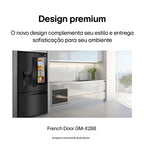 Refrigerador LG 660L 3 Portas French Door Inverse InstaView Inverter Água e Gelo na Porta Inox Black 220V