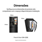 Refrigerador LG 660L 3 Portas French Door Inverse InstaView Inverter Água e Gelo na Porta Inox Black 220V