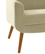 Poltrona Turim 74cm Konfort Pé Palito Castanho Linho Bege