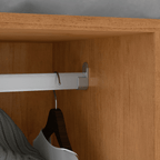 Roupeiro Suavitá Glass Lopas 270cm 100% MDF 6 Portas com Vidro Reflecta e LED Amêndoa Clean
