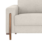 Sofá Living MH4244 212cm Herval 2 assentos Pé Madeira Linho Areia