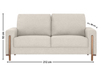 Sofá Living MH4244 212cm Herval 2 assentos Pé Madeira Linho Areia