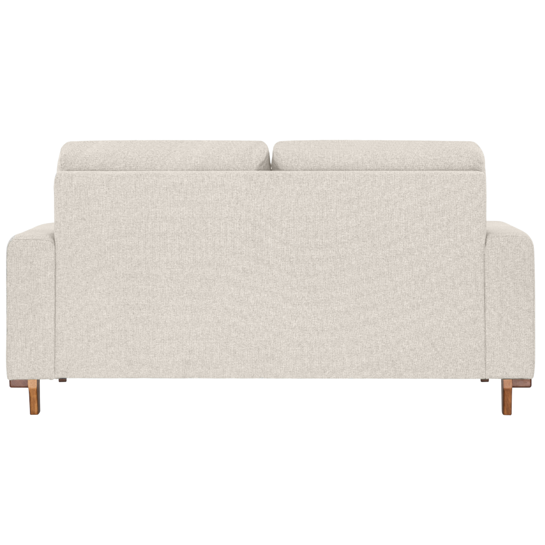 Sofá Living MH4244 212cm Herval 2 assentos Pé Madeira Linho Areia