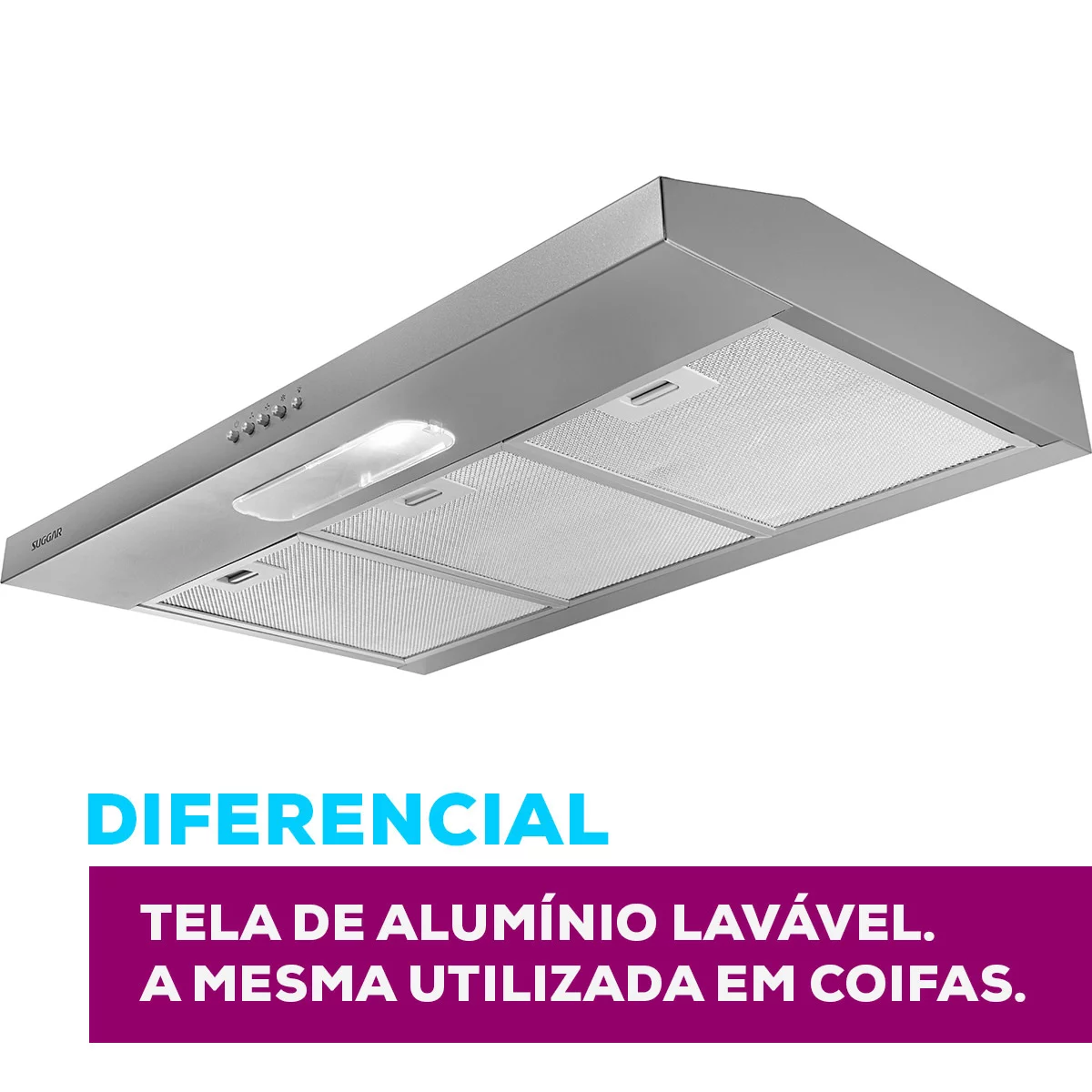 Depurador de Ar Slim 80cm 3 Velocidades Suggar DPS182PR Prata 220V