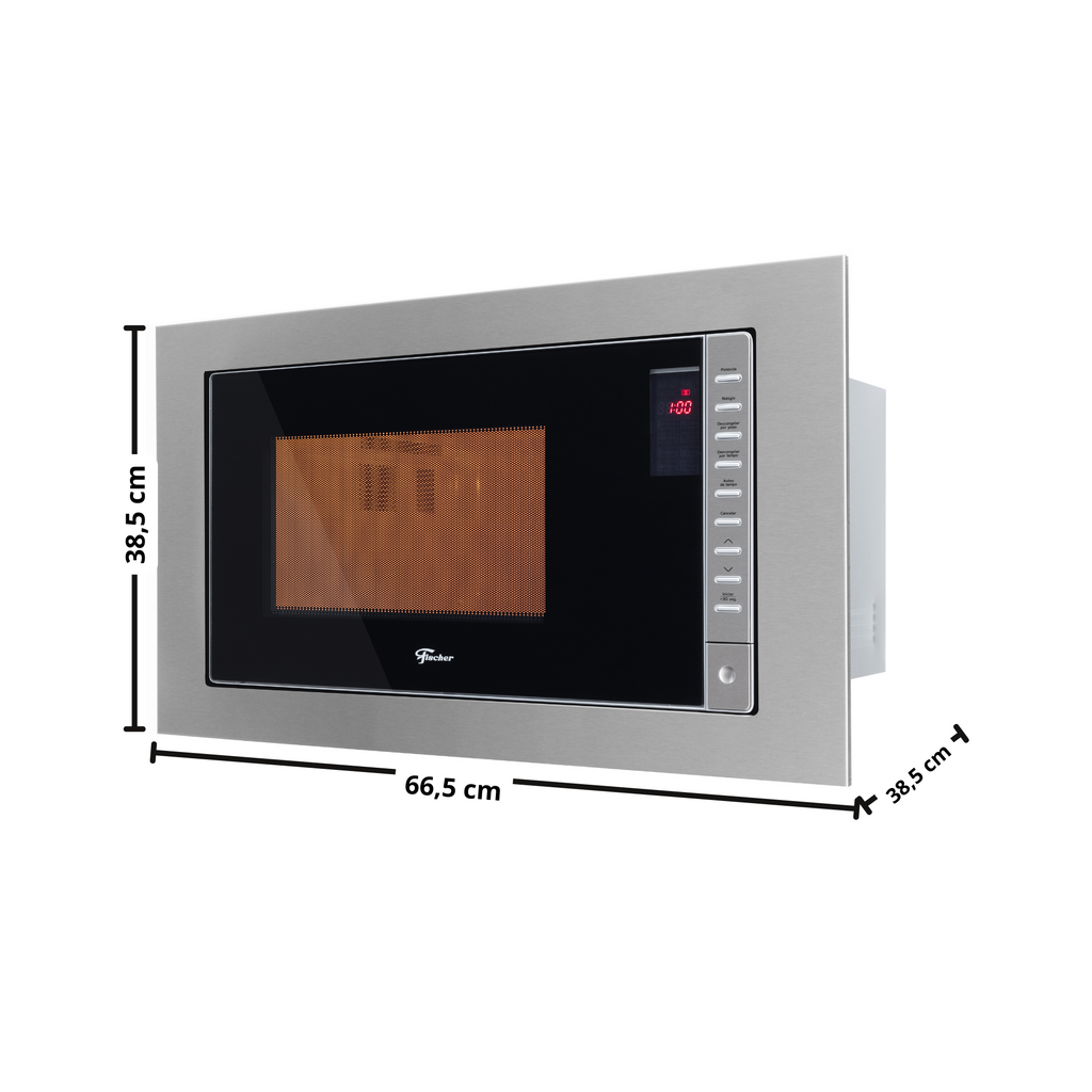 Kit Fischer de Embutir Forno Elétrico 50 Litros Infinity+Micro-ondas 25 Litros Fit Line Inox 220V
