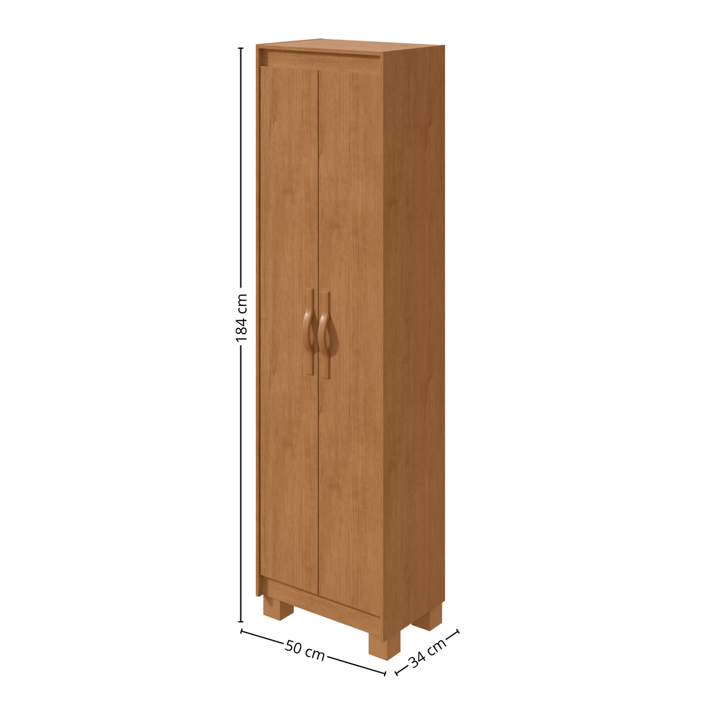 Armário Multiuso Bliss Lopas 2 Portas 50cm Amêndoa Clean