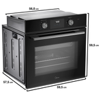 Forno de Embutir Elétrico Midea 80L TSD80P2 com Função AirFryer Preto 220V