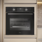 Forno de Embutir Elétrico Midea 80L TSD80P2 com Função AirFryer Preto 220V