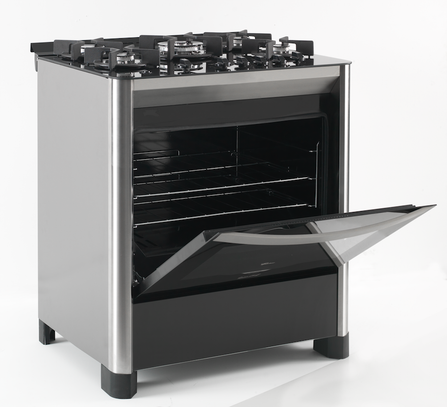Fogão 5 Bocas Fischer de Piso Gran Cheff Tripla Chama Mesa de Vidro Inox 220V