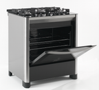 Fogão 5 Bocas Fischer de Piso Gran Cheff Tripla Chama Mesa de Vidro Inox 220V