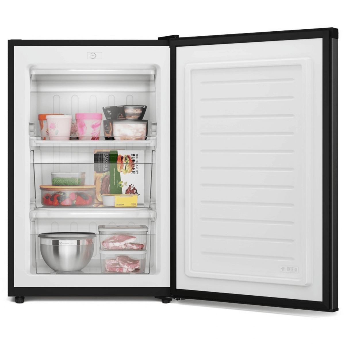Mini Freezer Vertical Electrolux 98L Inverter FEI1 01 Porta Preto Bivolt
