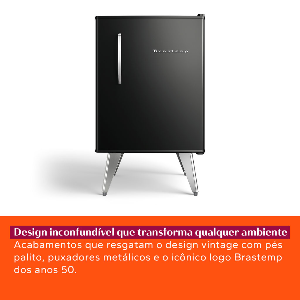 Frigobar Brastemp Retrô 76L BRA08HE Preto 220V