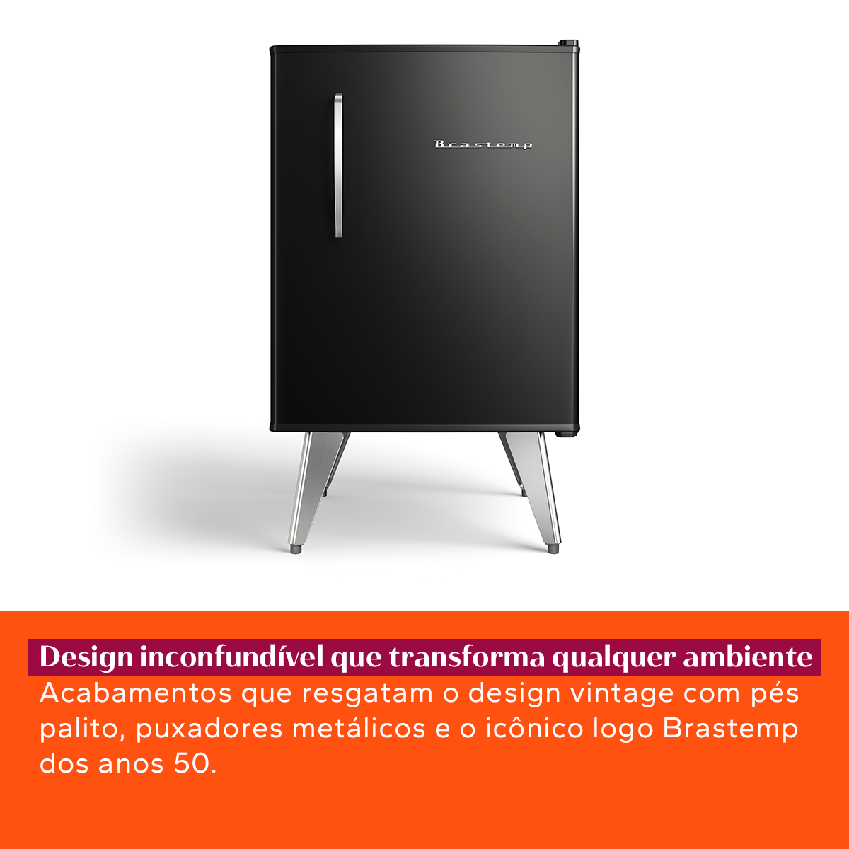 Frigobar Brastemp Retrô 76L BRA08HE Preto 220V