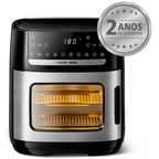 Fritadeira Elétrica Sem Óleo Air Fryer 12L Philips Walita Forno Preto/Inox 220V