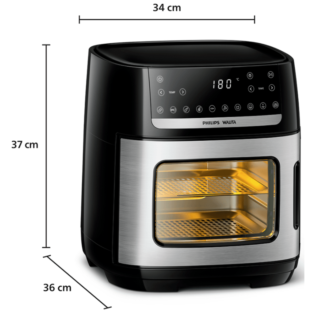 Fritadeira Elétrica Sem Óleo Air Fryer 12L Philips Walita Forno Preto/Inox 220V