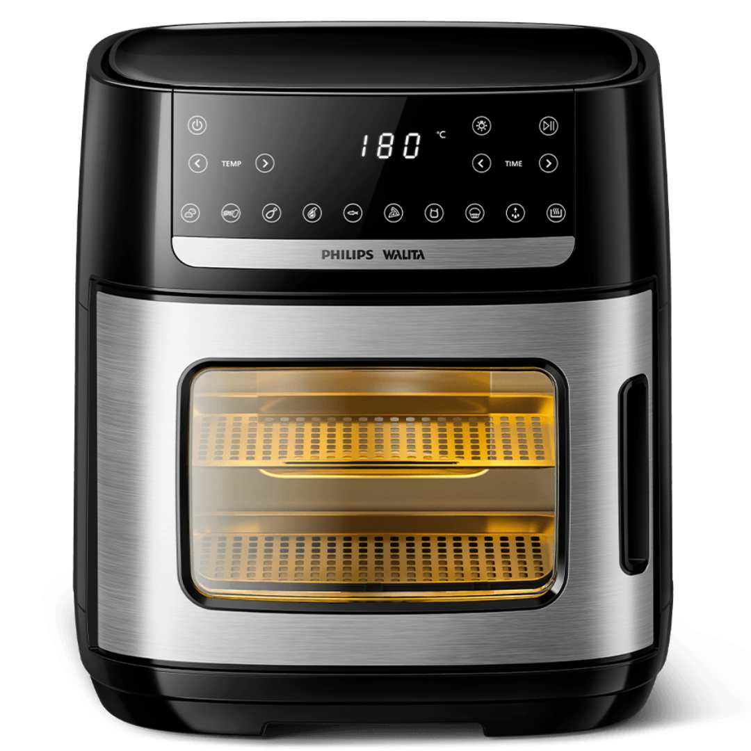 Fritadeira Elétrica Sem Óleo Air Fryer 12L Philips Walita Forno Preto/Inox 220V