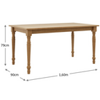 Mesa Retangular Rubi Finestra 160x90cm Pés Torneados Freijó