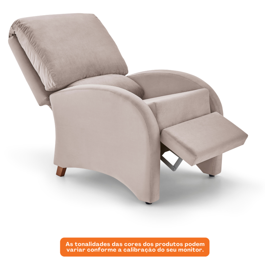 Poltrona Reclinável Herval MH1237  Veludo Capuccino