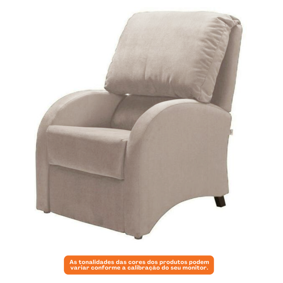 Poltrona Reclinável Herval MH1237  Veludo Capuccino
