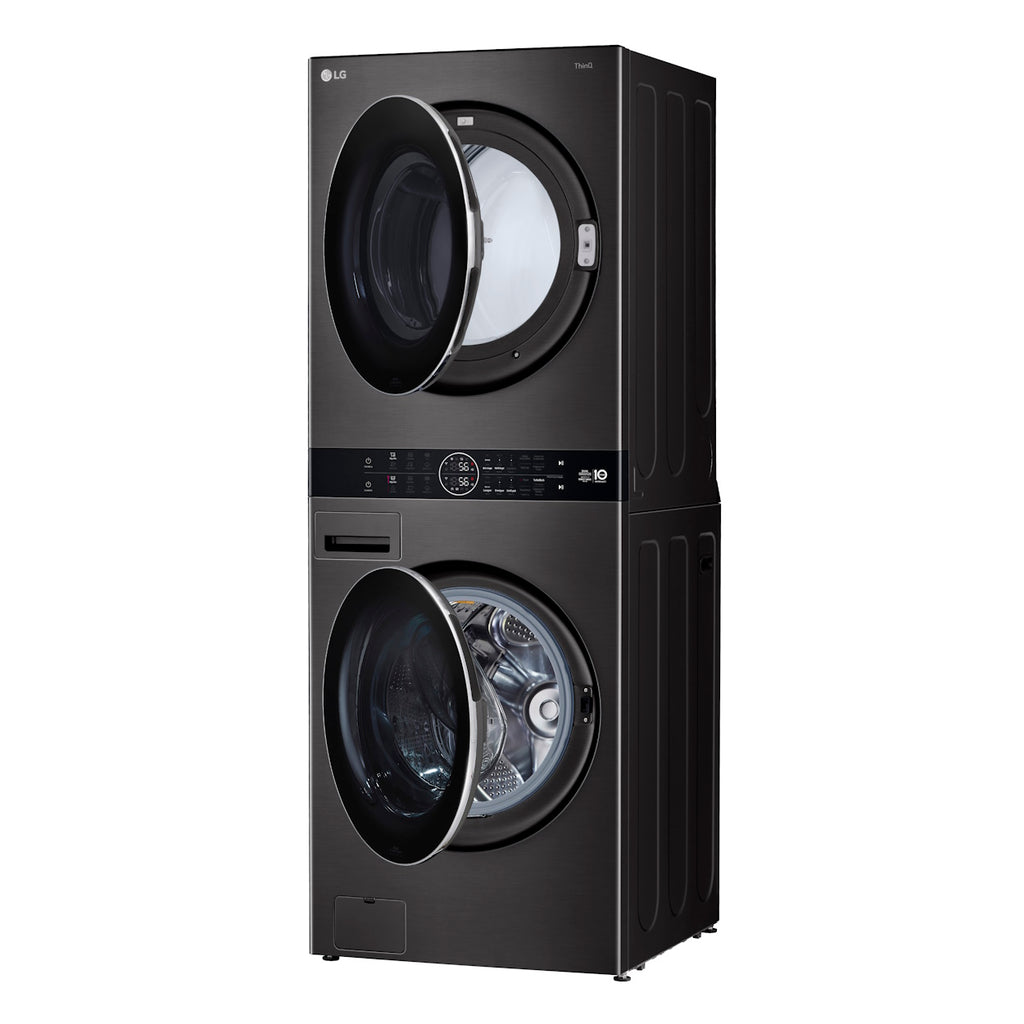 Lavadora e Secadora 17kg LG Torre WashTower AI DD Smart Black Inox 220V