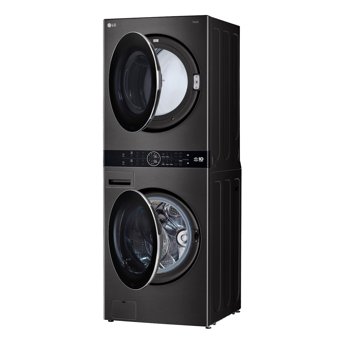 Lavadora e Secadora 17kg LG Torre WashTower AI DD Smart Black Inox 220V