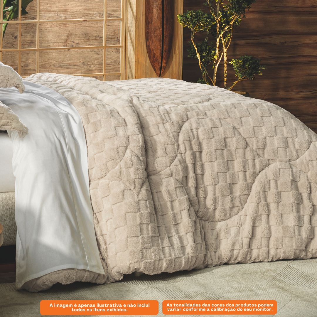 Edredom Queen Altenburg Blend Sense Snow 260x240cm Porcelana