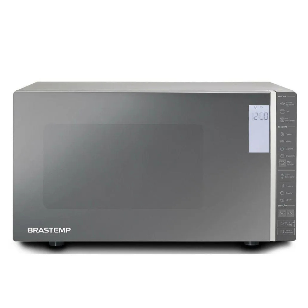 Micro-ondas Brastemp 32L Painel Integrado e Grill Inox Espelhado 220V