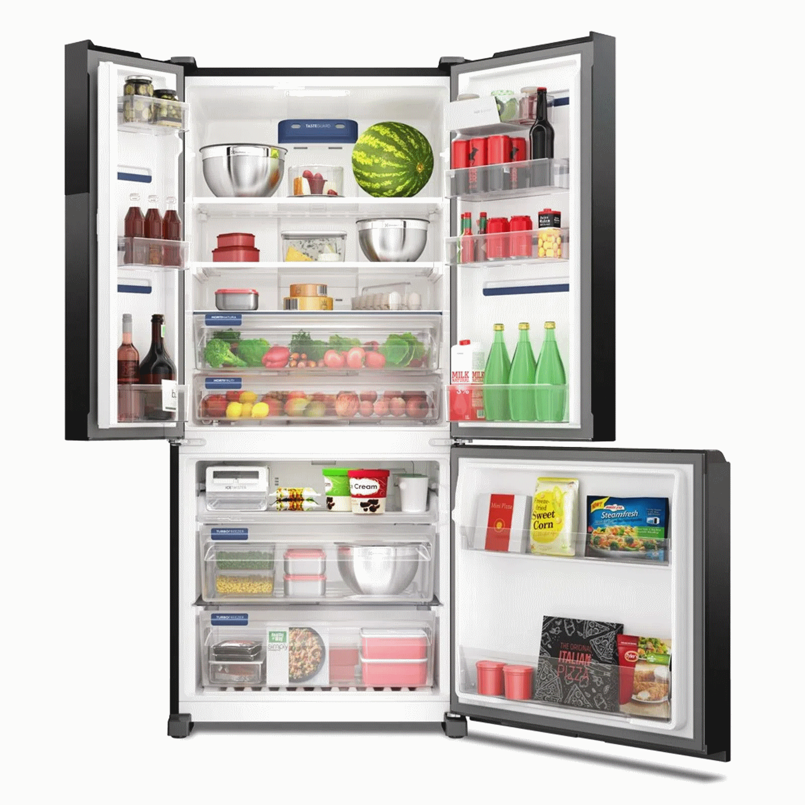 Refrigerador Electrolux 590L IM8B MultiDoor Inverter Efficient com AutoSense Inverse Preto Look 220V