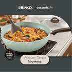 Frigideira Wok Ceramic Life Brinox Suprema 4,65 Litros Vanilla