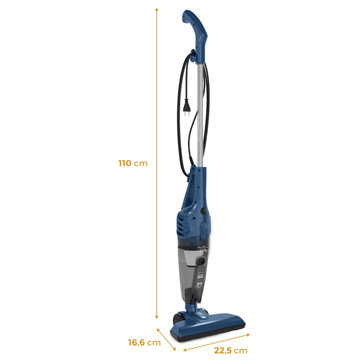 Aspirador de Pó Vertical 2 em 1 Britania BAS1450A Azul 220V