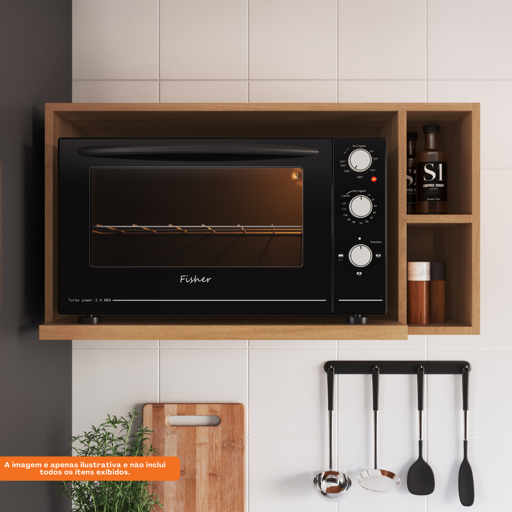 Nicho Aéreo de Cozinha Isabelle Delmarco 80cm para Forno Freijó