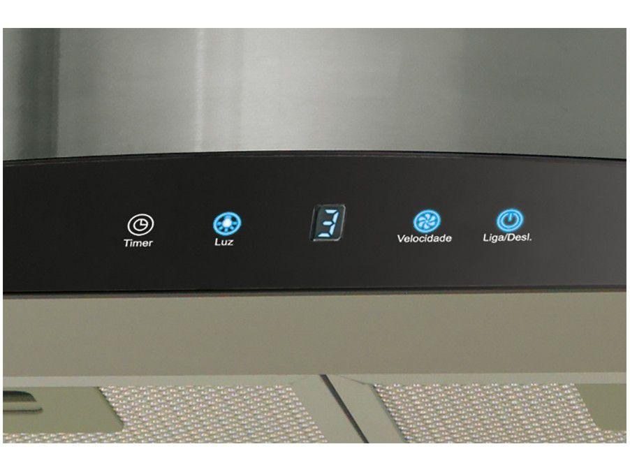 Coifa Fischer Talent 90Cm de Parede Vidro Touch Digital 16740-17897 Inox Escovado 220V