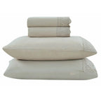 Jogo de Roupa de Cama King 4 Peças Hedrons Rendas Toque de Algodão Antilope