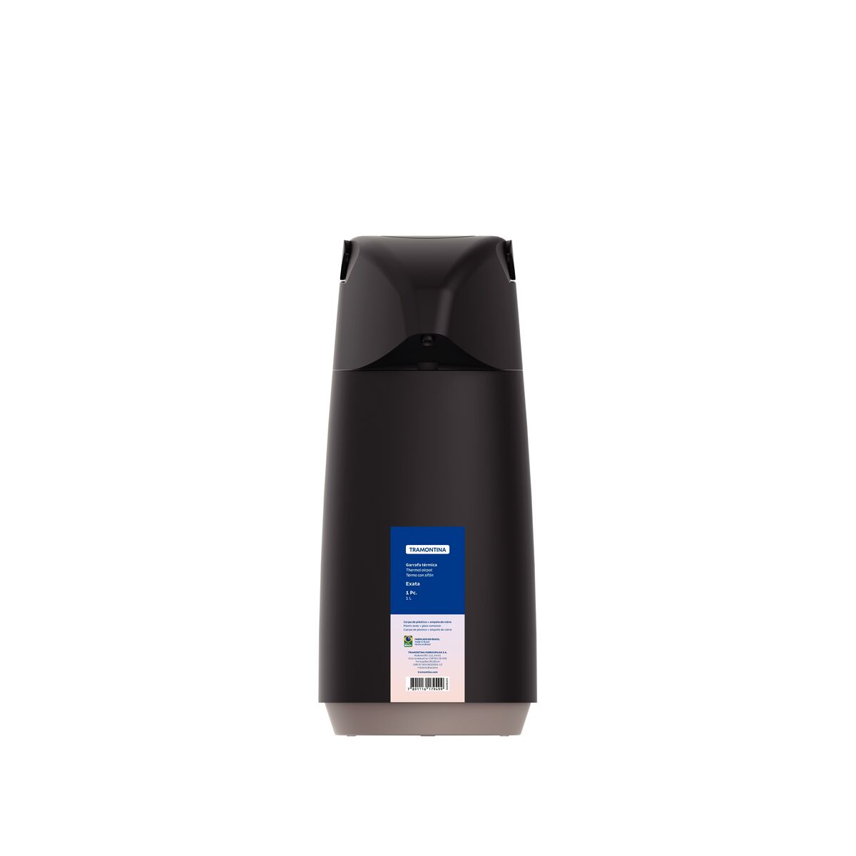 Garrafa Térmica Tramontina Exata com Ampola de Vidro 1L Preto