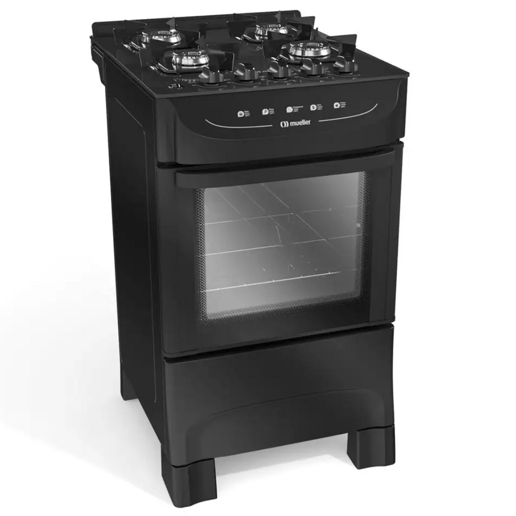 Fogão 4 Bocas Mueller MFV4BB Acendimento Automático Preto Bivolt