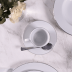 Aparelho de Jantar e Chá 30 Peças Joana em Porcelana Decorada Branca