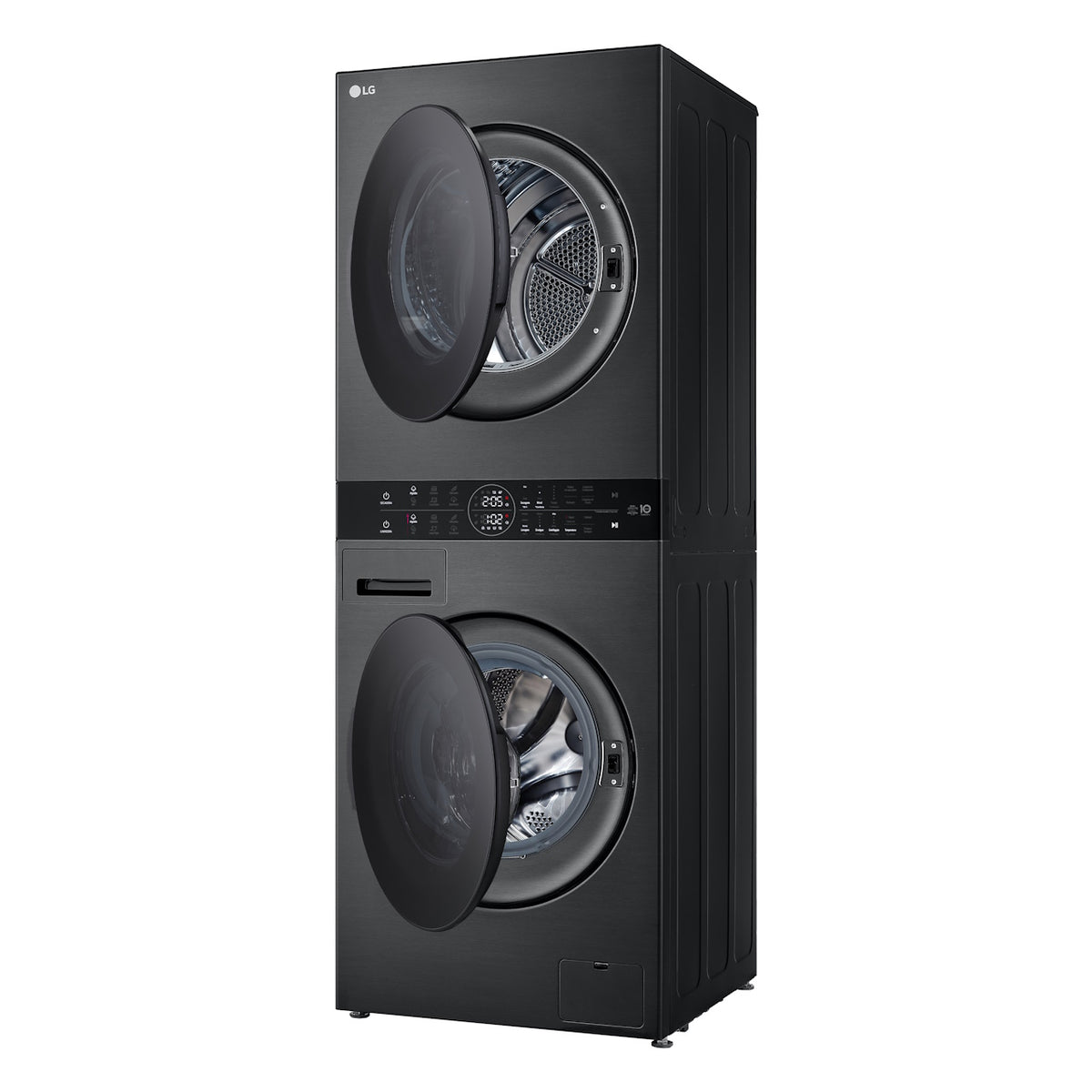 Lavadora e Secadora 14kg LG Torre WashTower AI DD Smart Black Inox 220V