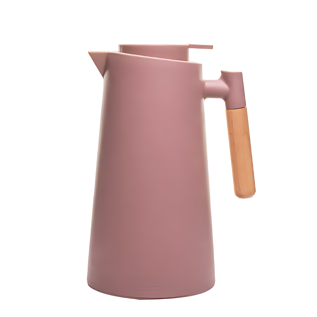 Garrafa Térmica  Lyor  1L com Cabo de Madeira Escandinávia  Nude